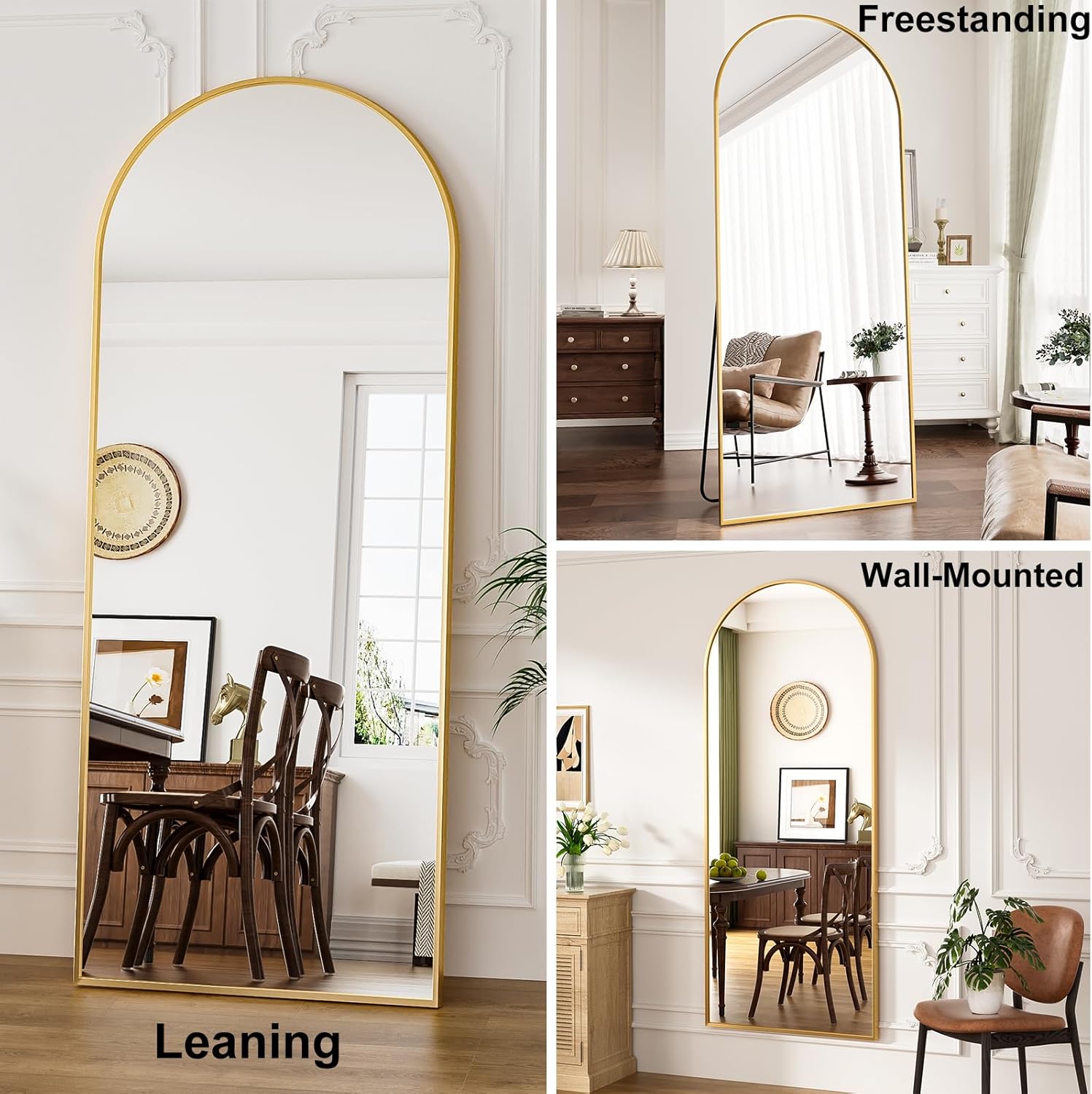 Arch Full Length Floor Mirror 76"x34"