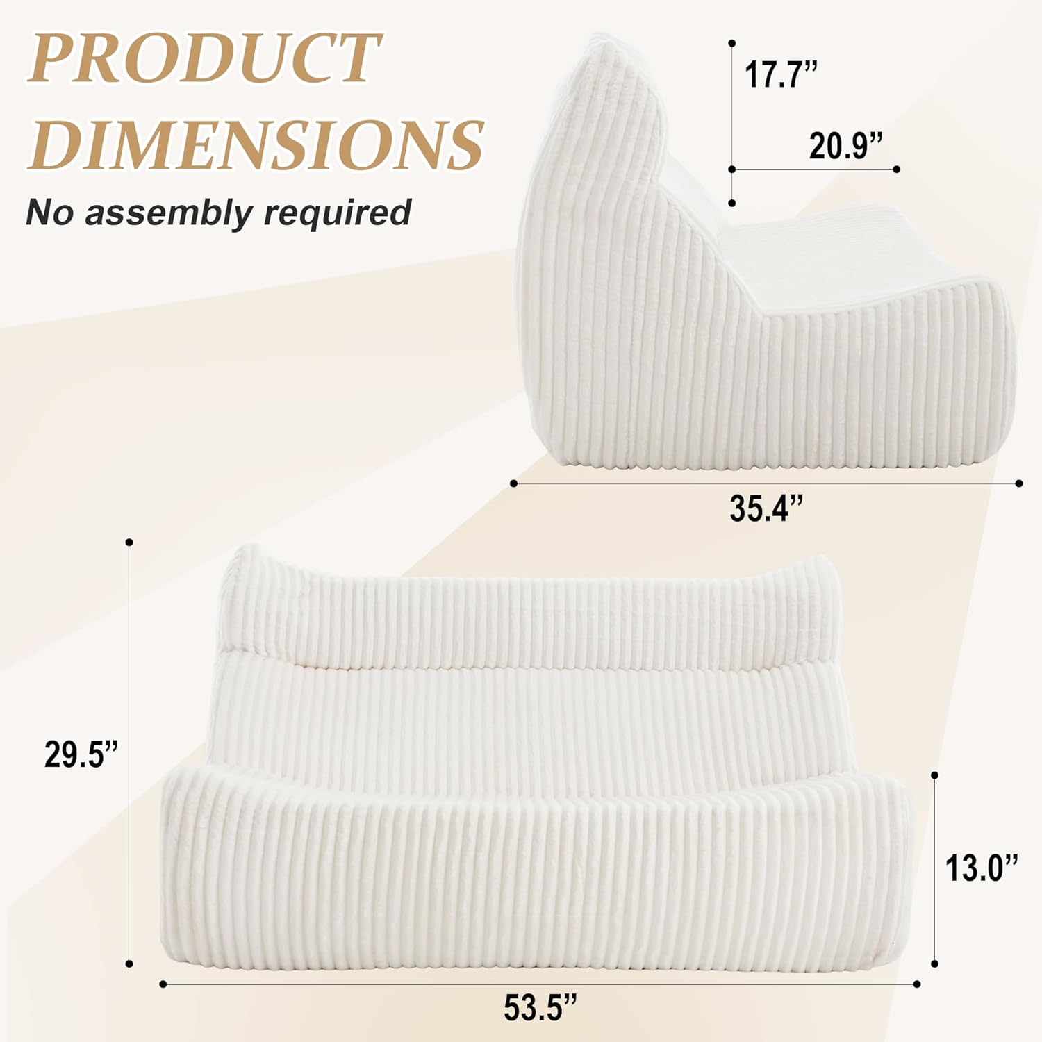 Giant White Bean Bag Chair