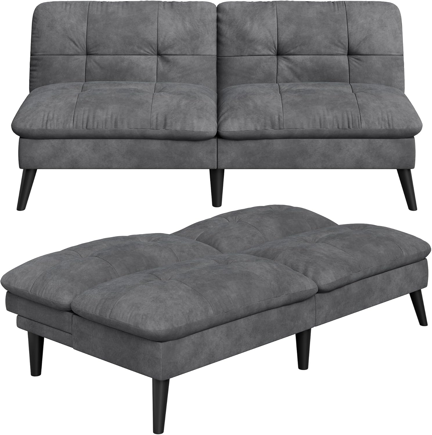 Convertible Velvet Futon Sofa Bed