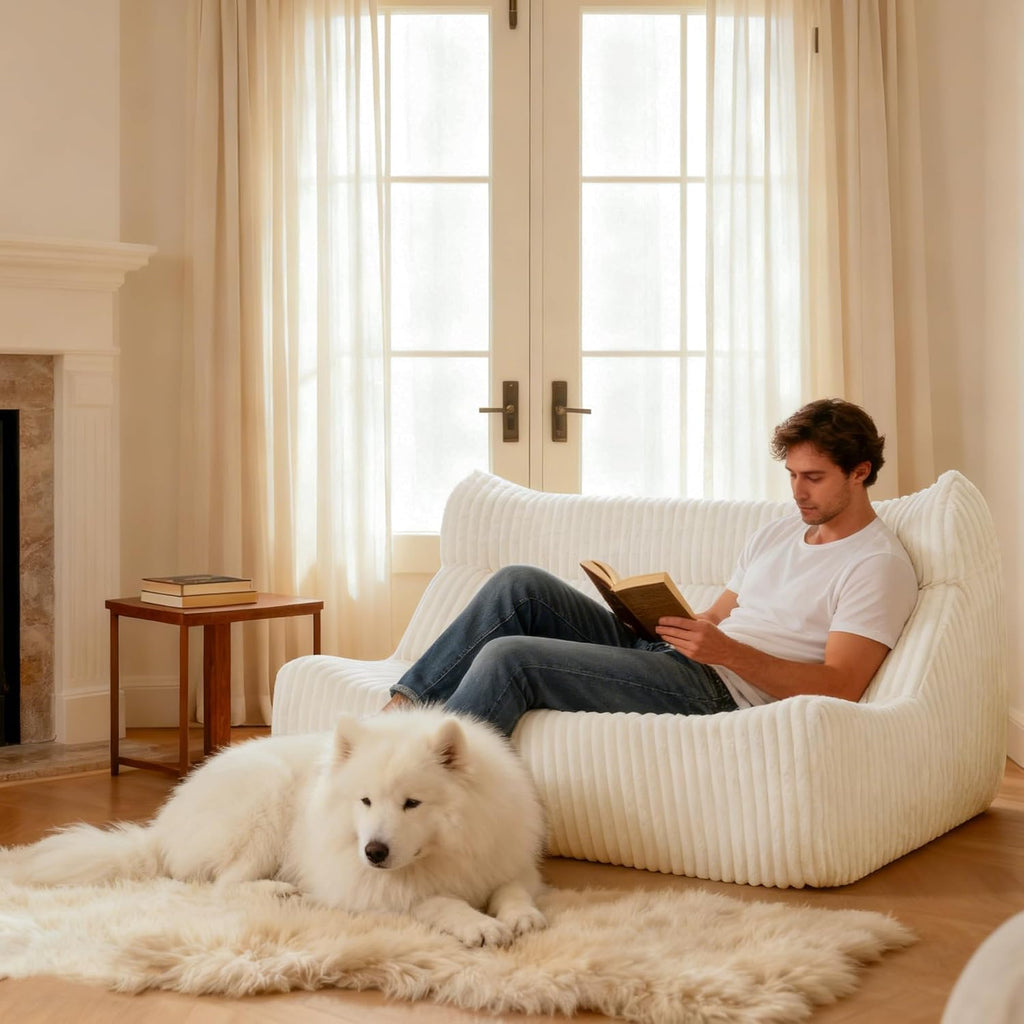 Giant White Bean Bag Chair