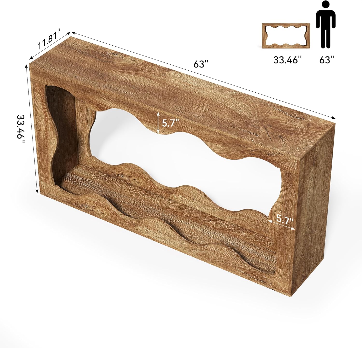 Chic 63 Inch Console Table with Storage