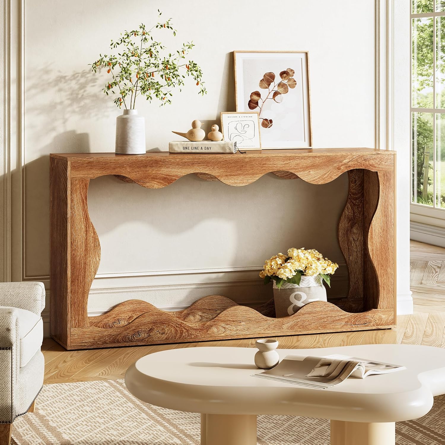 Chic 63 Inch Console Table with Storage